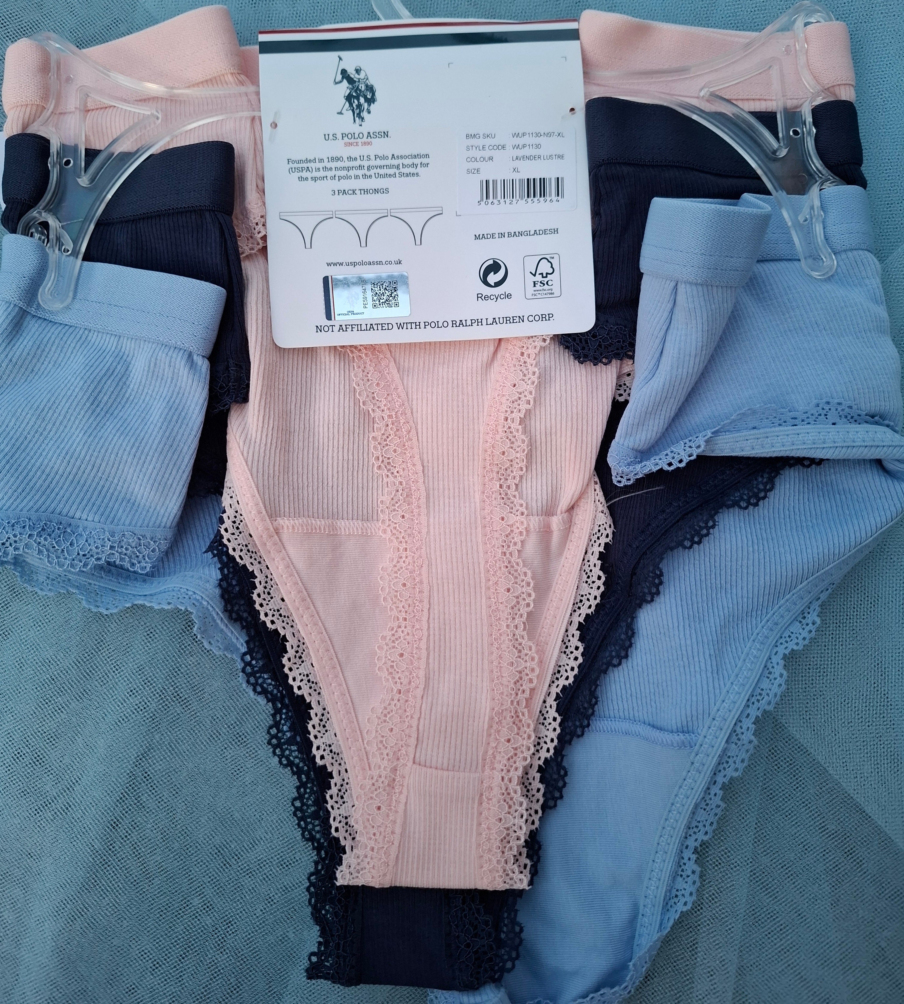 U.S.POLO ASSN. 3 vnt. kelnaičių komplektas